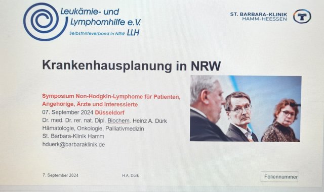 Es gab auch einen Impuls zur Krankenhausplanung in NRW- diese Fakten, die uns vorgestellt wurden, machen einen schon Angst